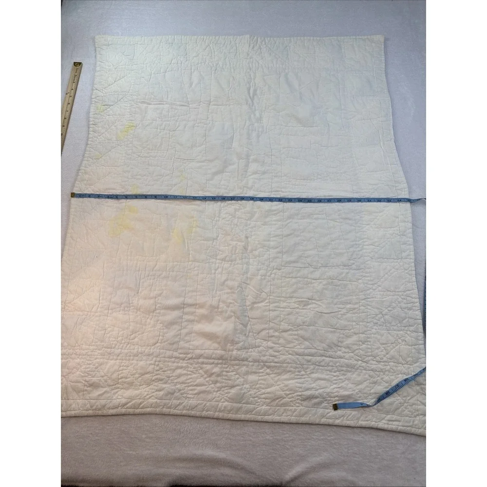 Vintage Baby Crib Quilt Appliqued A B‎ C Animals Machine Stitched 42